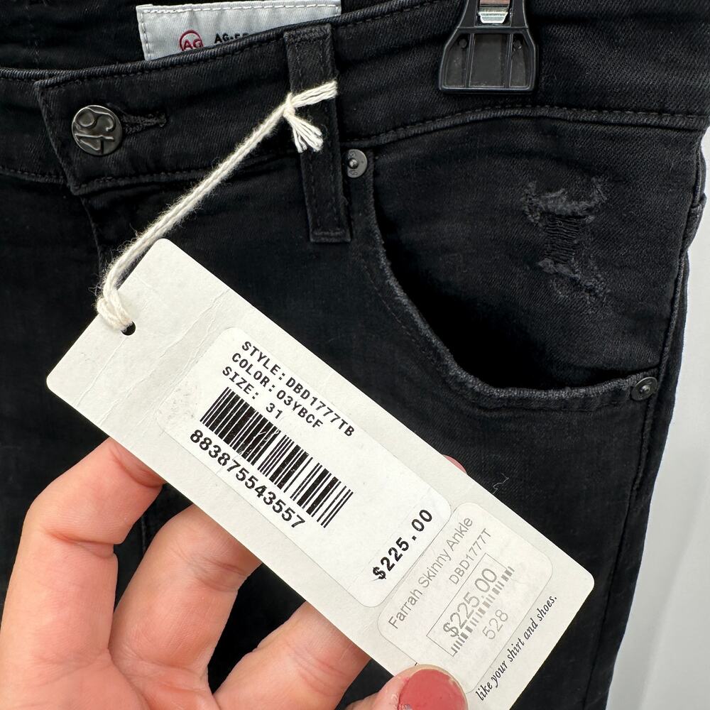 AG Jeans Adriano Goldschmeid NWT The Farrah Skinny Ankle Jean Black Cafe // 31 - Picture 8 of 14